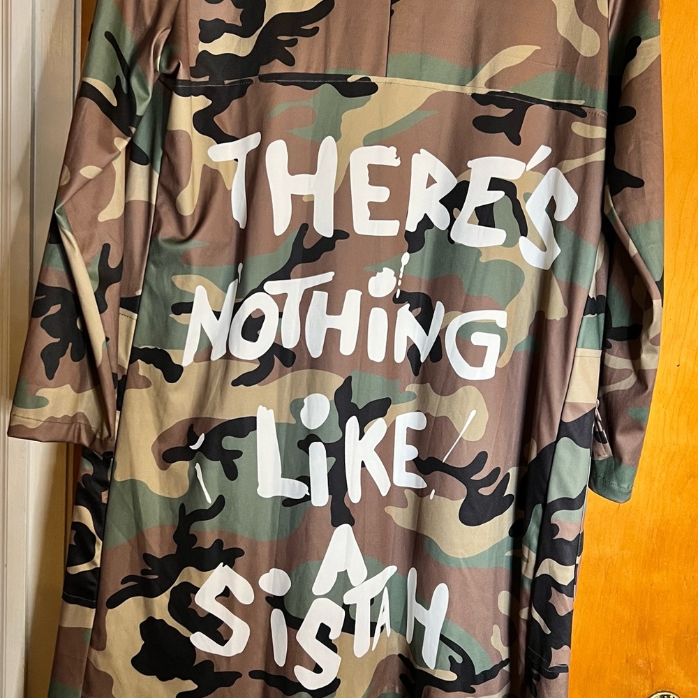 One size camo Cardigan “There’s nothing like a Sistah”